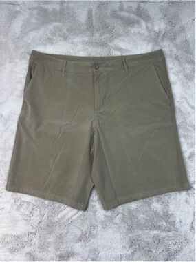 SWISSTECH Flat Front Shorts Mens Size 38 Stone Wash Grey Cotton Blend Stretchy